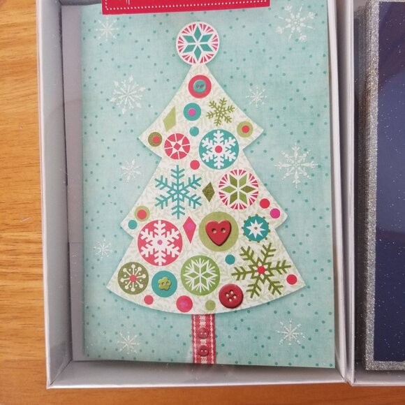 Hallmark Holiday Cards Christmas Holiday Season Tree Snowflake with Envelopes 21 - Picture 2 of 5